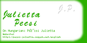 julietta pecsi business card